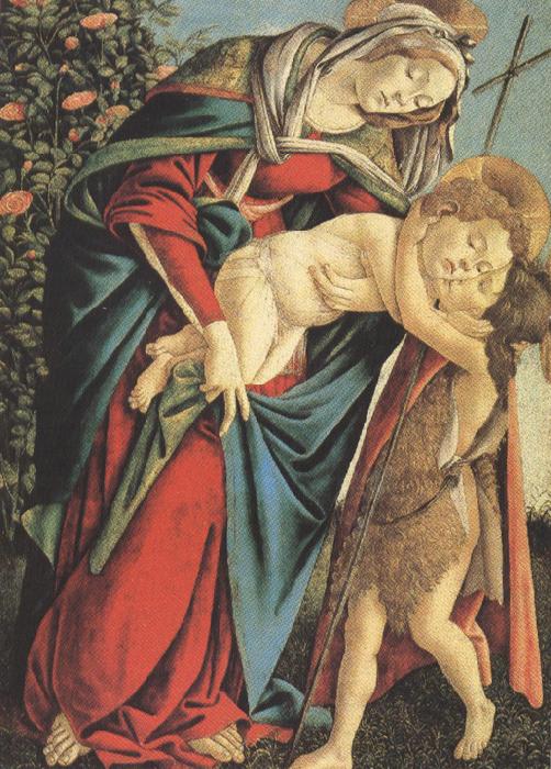 Sandro Botticelli Madonna and Child with the Young St john or Madonna of the Rose Garden (mk36) oil painting picture